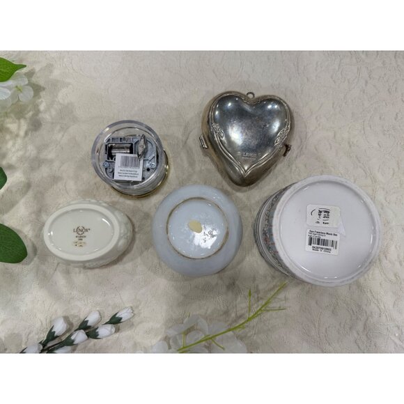 Vintage Trinket Boxes Set Of 5 Lenox, SFMB, Angel Of Love Mozart & Floral Design - Picture 13 of 16